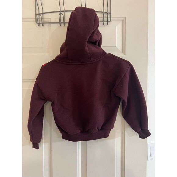 Nike Maroon Red Kids Hoodie Swoosh 4-5T Boys Oversized - Picture 2 of 6